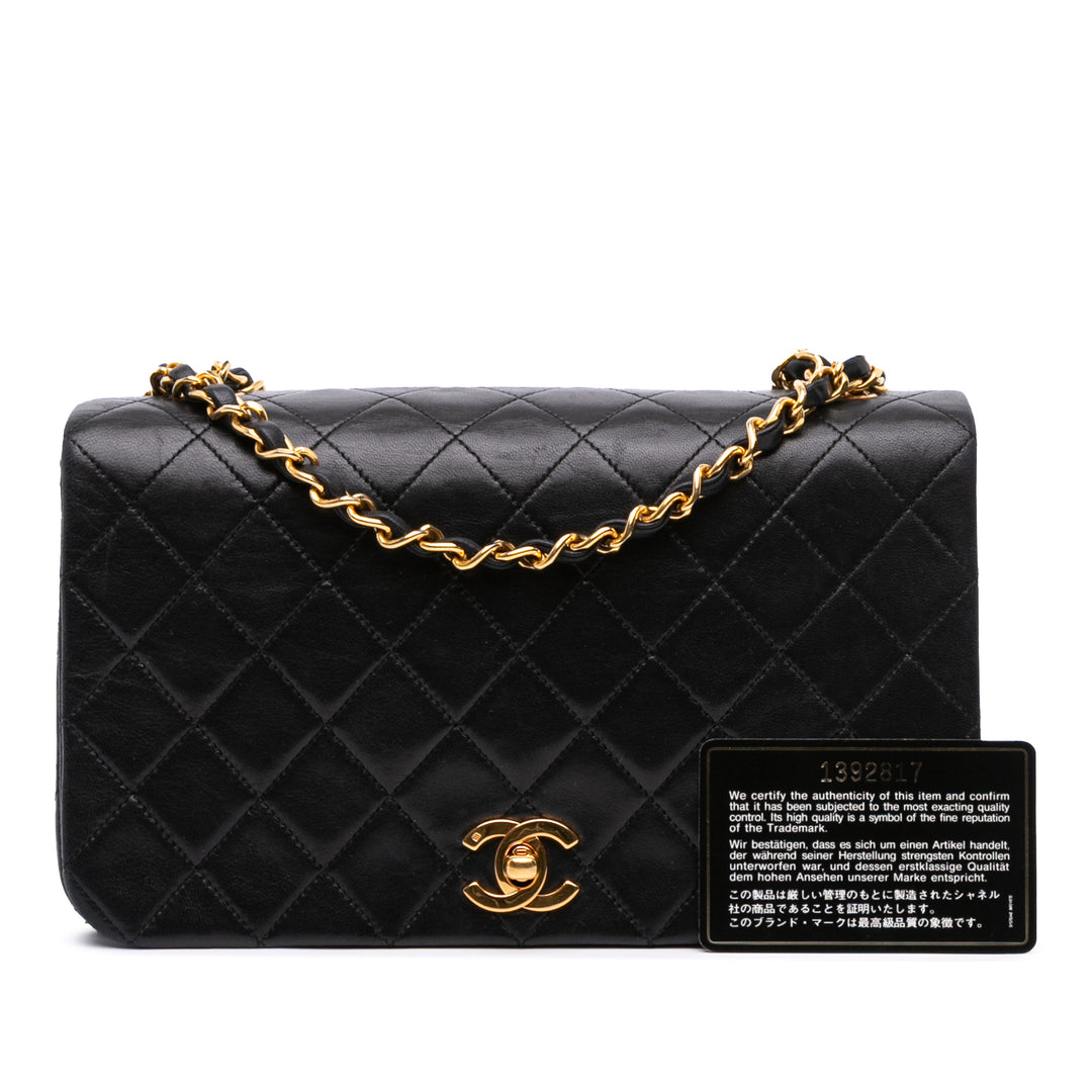 CC Quilted Lambskin Full Single Flap Black - Gaby Paris