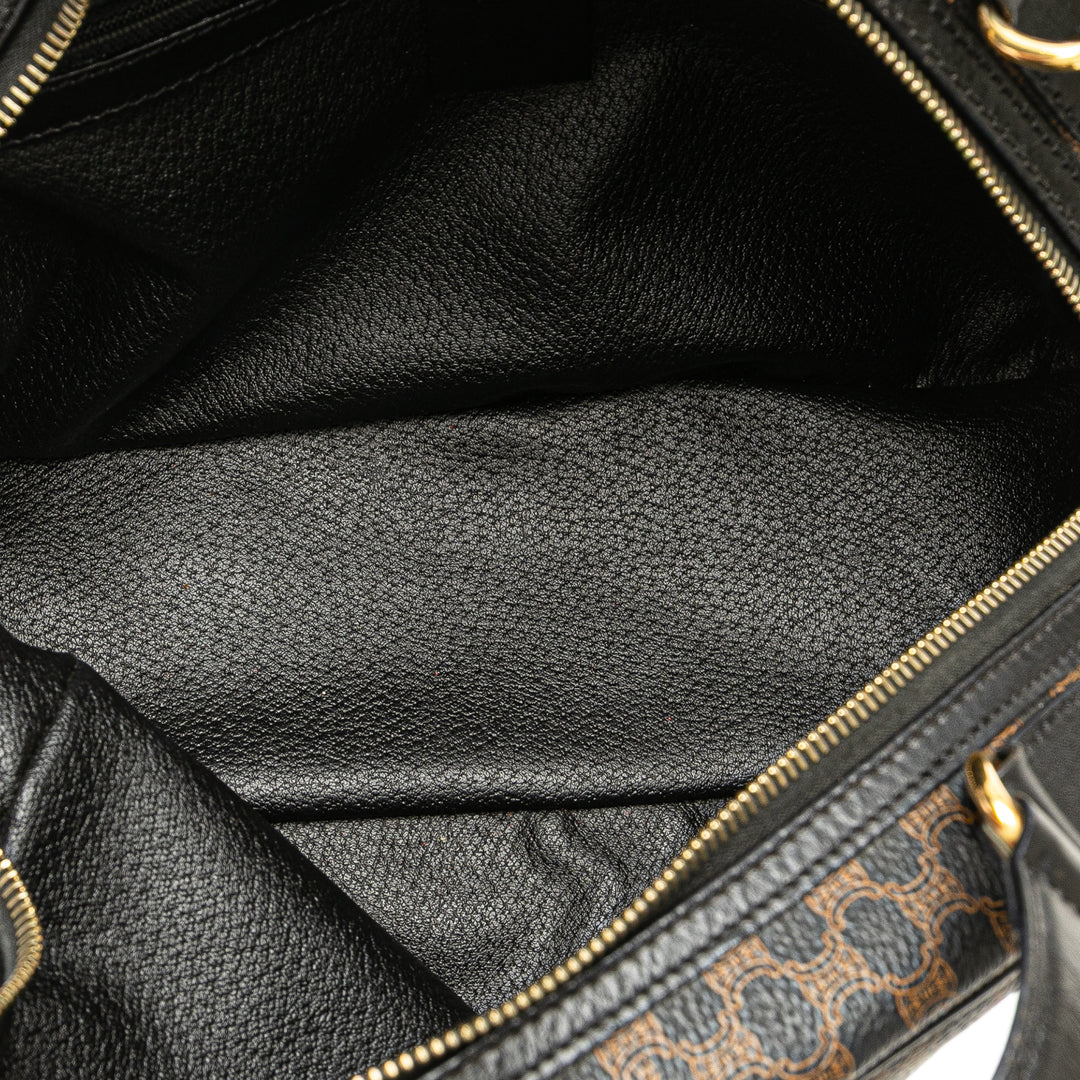Celine Macadam Coated Toile Dome Sac à main Marron