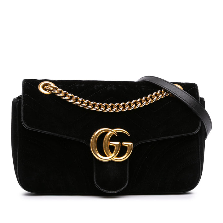 GG Marmont Matelasse Sac Moyen Noir