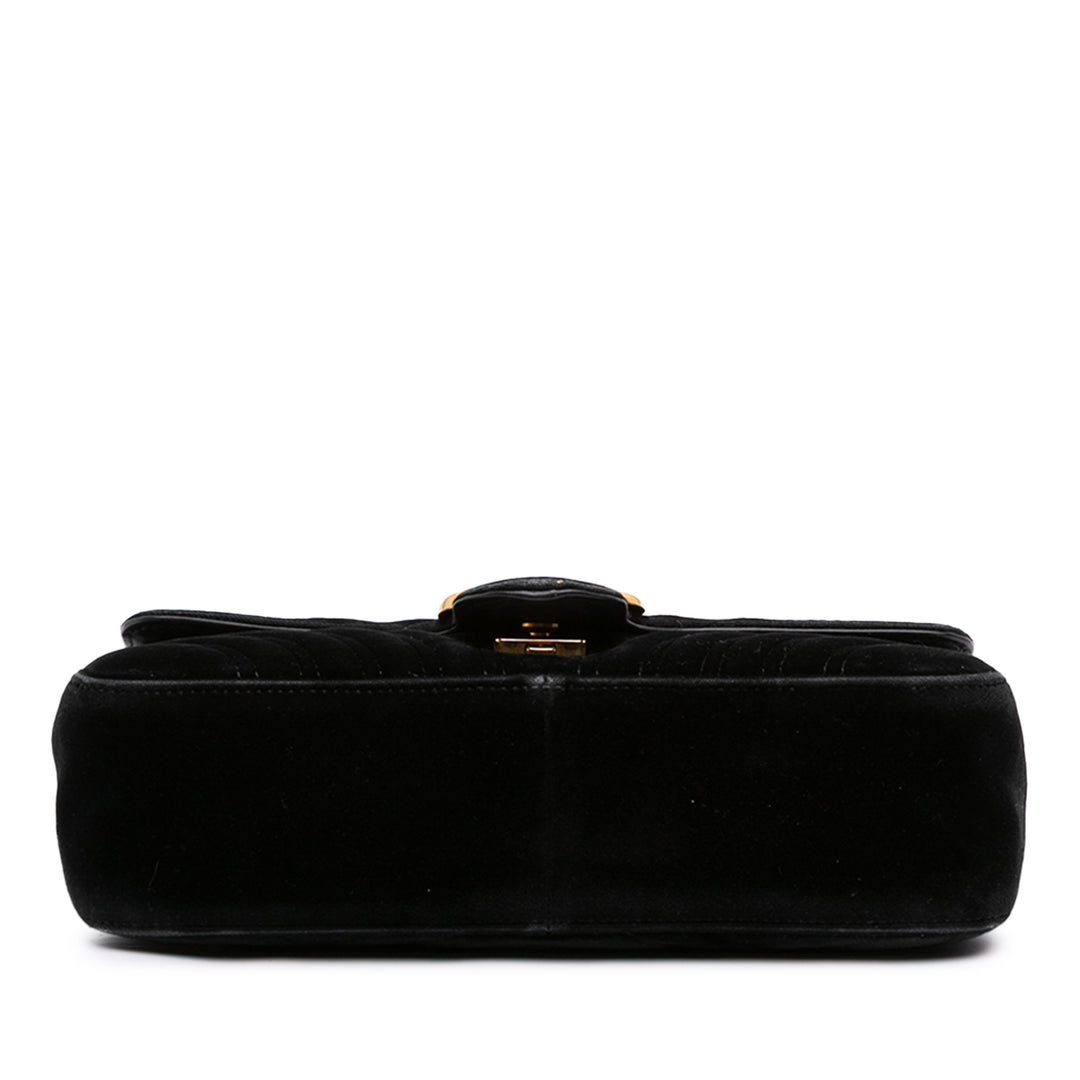 GG Marmont Matelasse Sac Moyen Noir