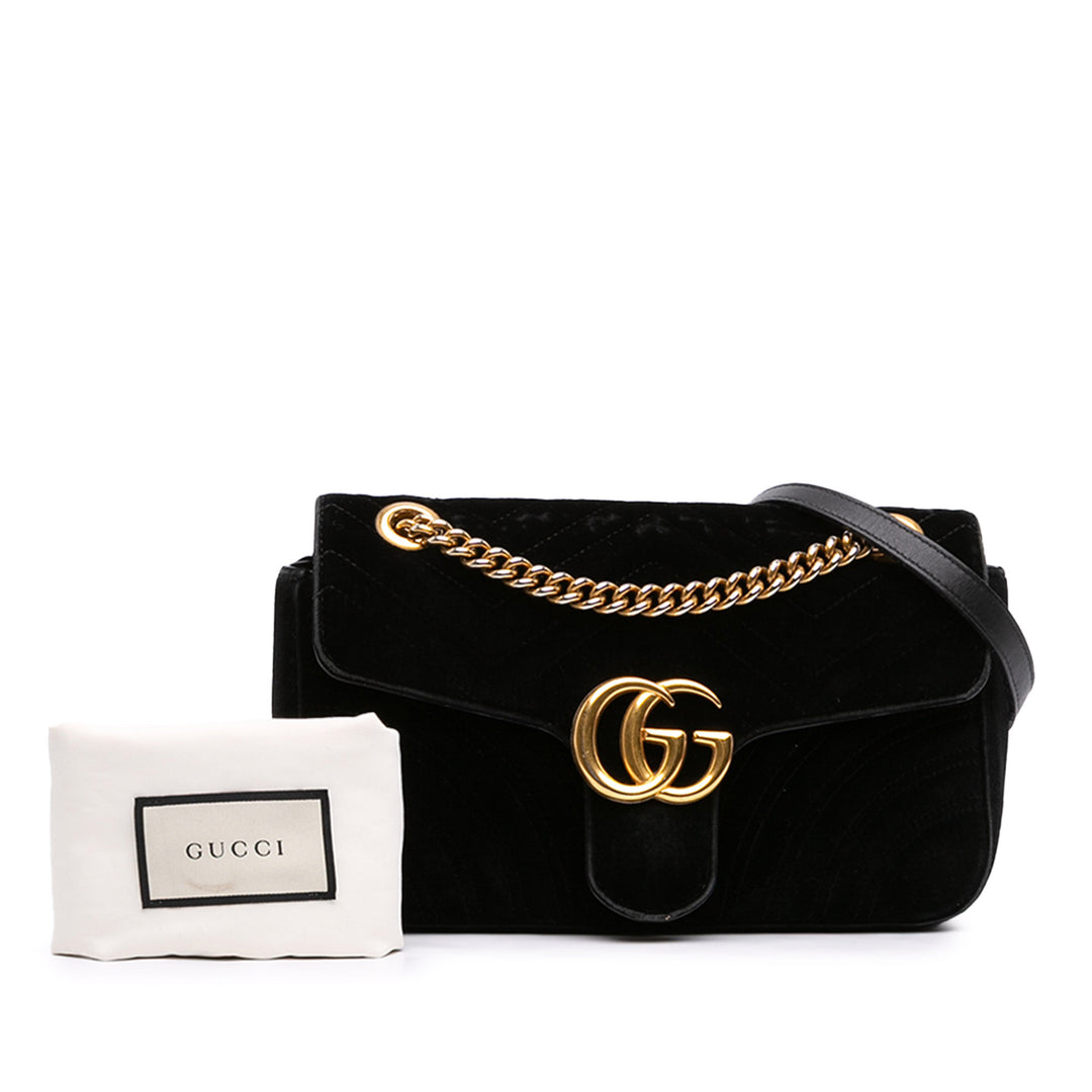 GG Marmont Matelasse Sac Moyen Noir