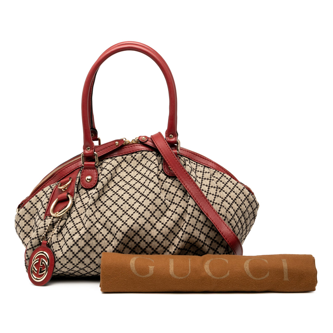 Gucci Diamante Toile Sukey Sac