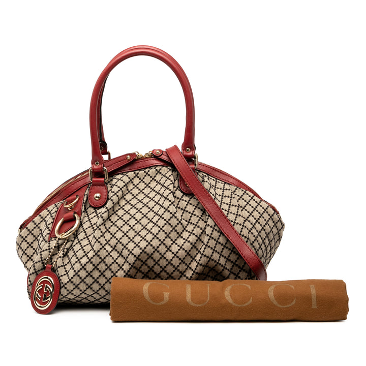 Gucci Diamante Toile Sukey Sac