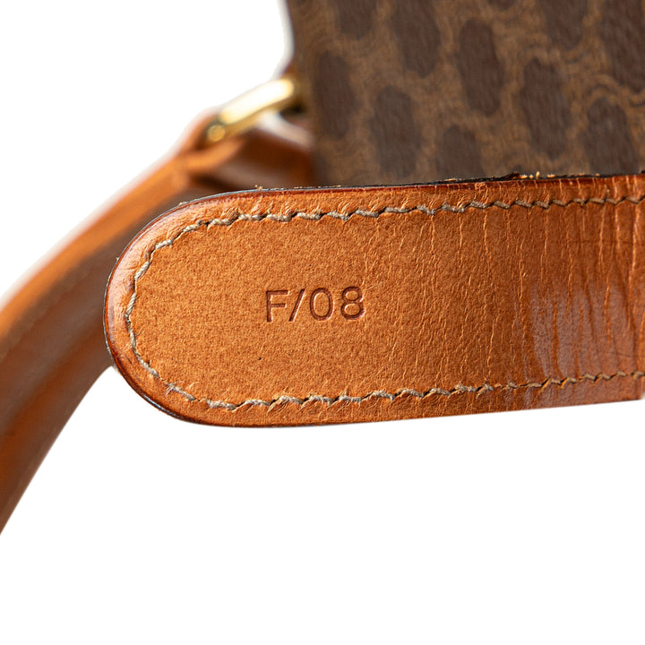 Macadam Coated Canvas Top Handle Bag Brown - Gaby Paris