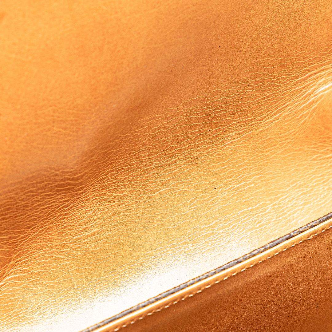 Macadam Coated Canvas Top Handle Bag Brown - Gaby Paris