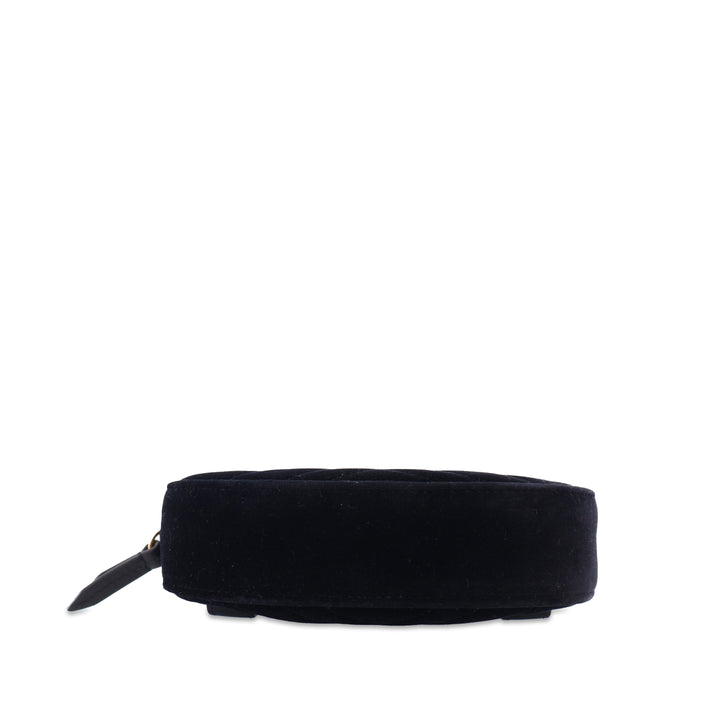 GG Marmont Matelasse Velvet Belt Bag Black - Gaby Paris