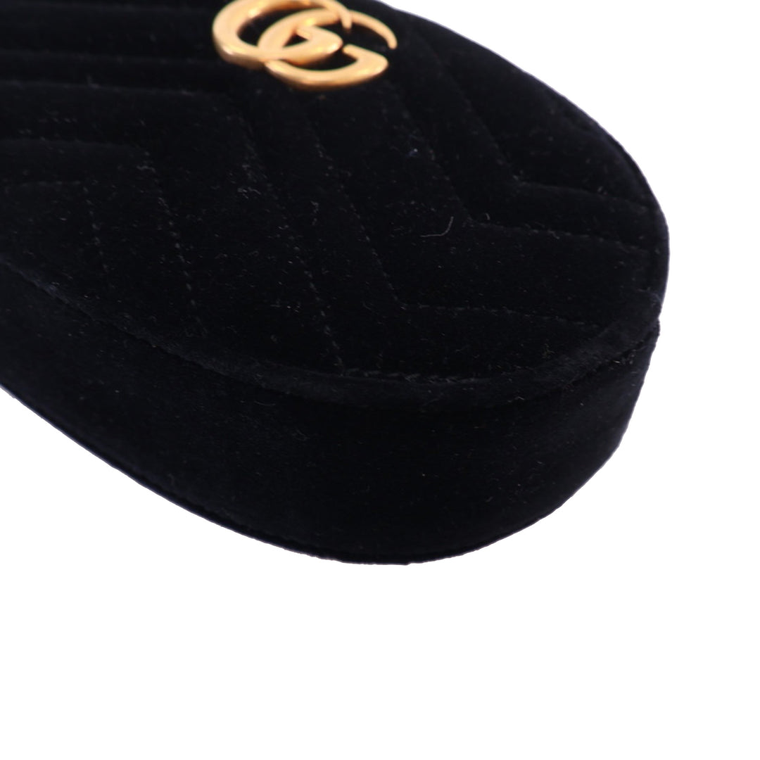 GG Marmont Matelasse Velvet Belt Bag Black - Gaby Paris