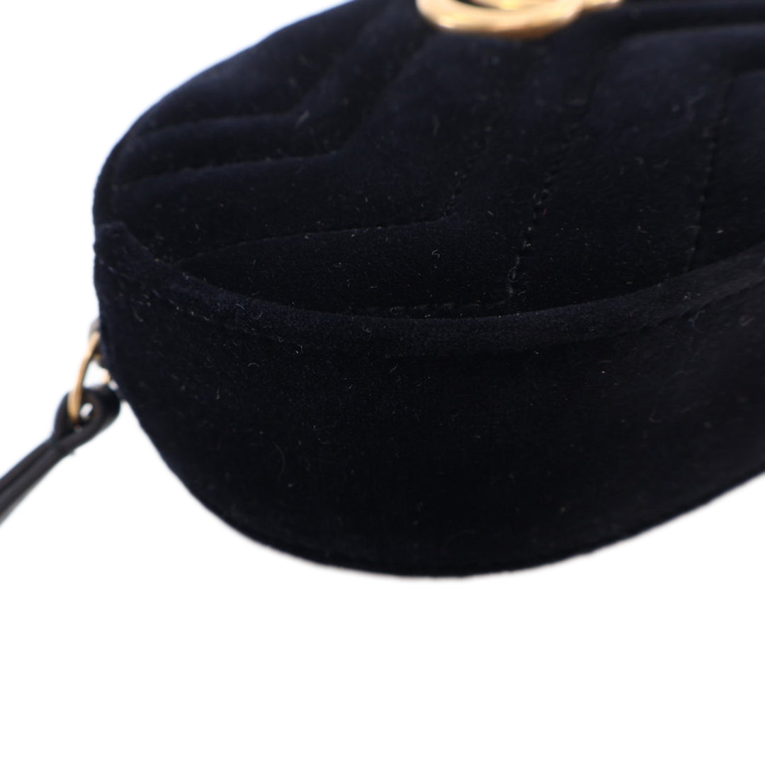 GG Marmont Matelasse Velvet Belt Bag Black - Gaby Paris