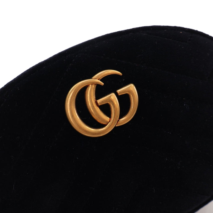 GG Marmont Matelasse Velvet Belt Bag Black - Gaby Paris