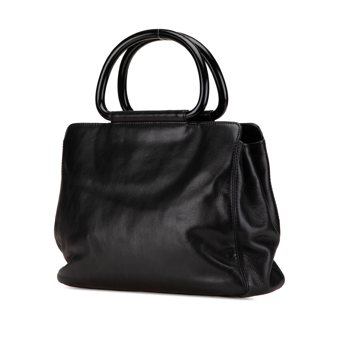 Chanel CC Cuir d’agneau Tortoise Handle Cabas