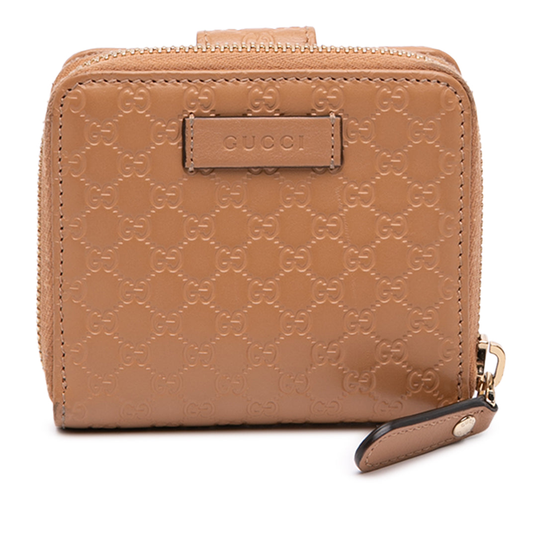 Microguccissima Zippé Portefeuille Petit Marron