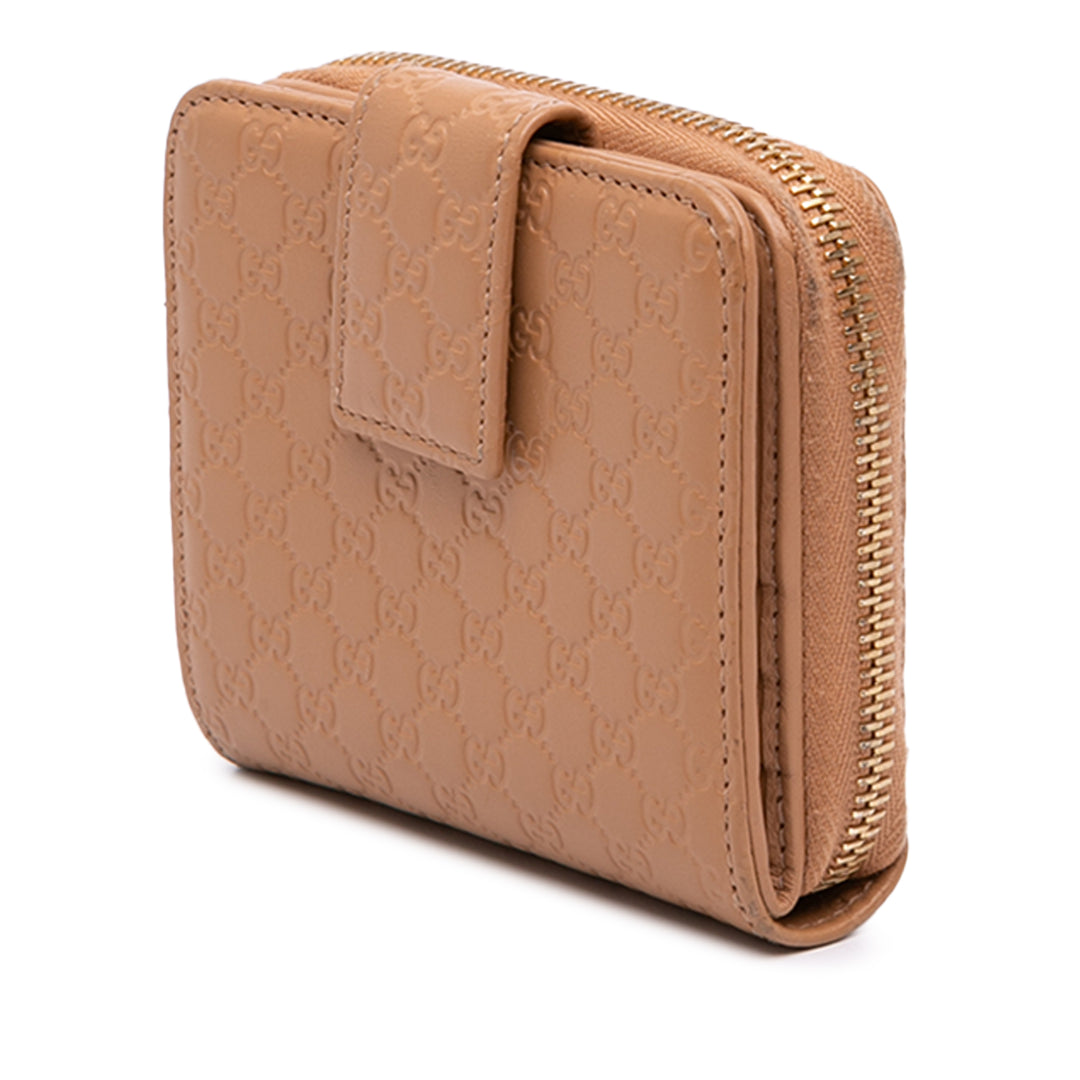 Microguccissima Zippé Portefeuille Petit Marron