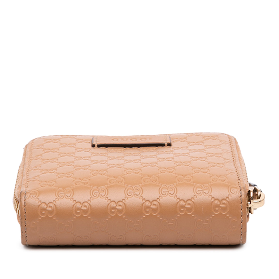 Microguccissima Zippé Portefeuille Petit Marron