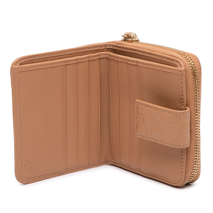 Microguccissima Zippé Portefeuille Petit Marron