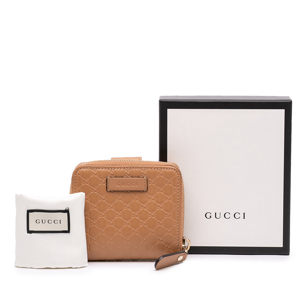 Microguccissima Zippé Portefeuille Petit Marron