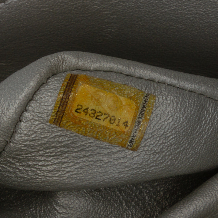 Chanel Medium Classic Quilted Tweed and Métallisé Cuir d’agneau Double rabat Noir