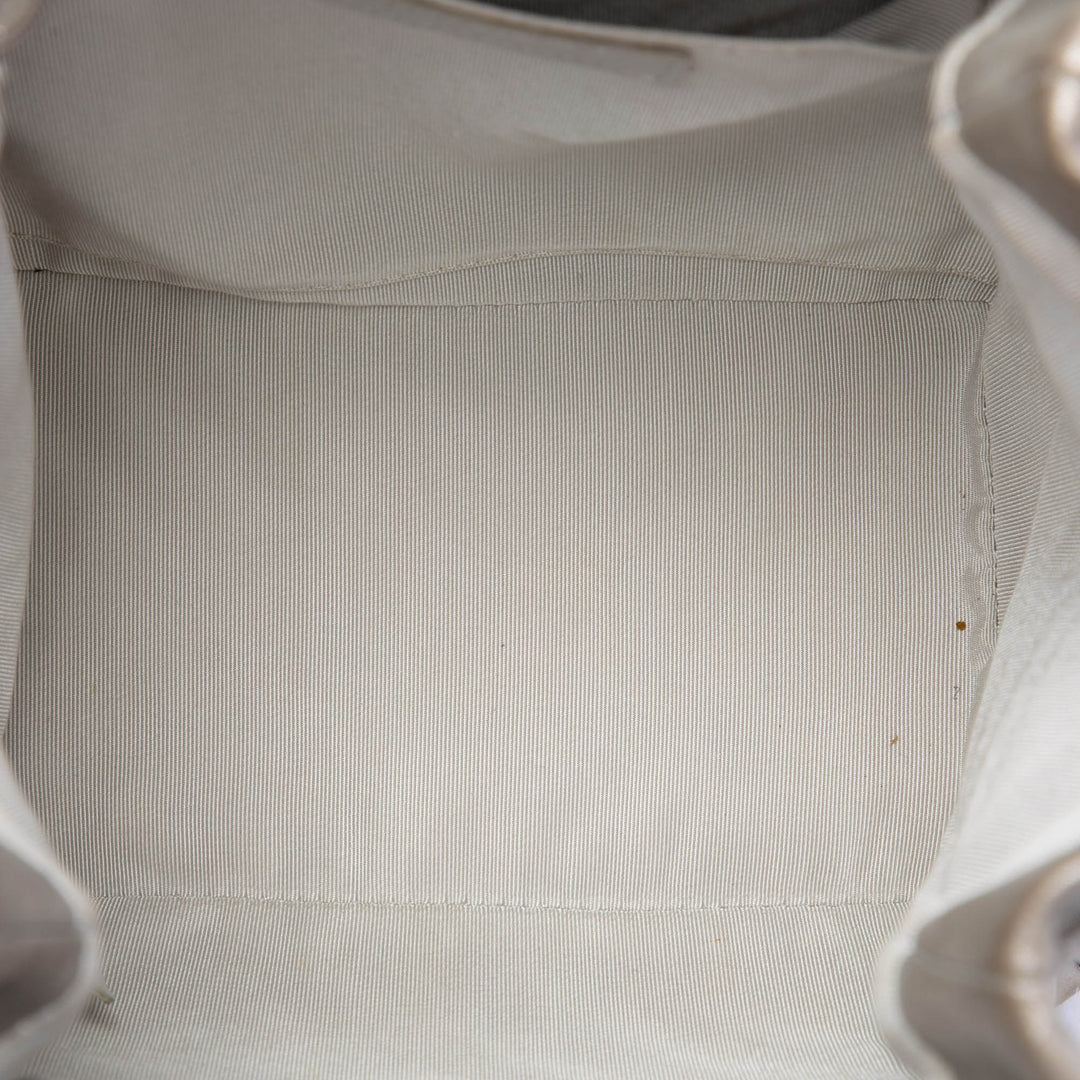 Chevron Irisé Urban Spirit Sac seau Petit Cuir de veau Argenté