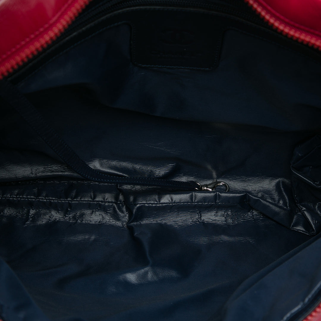 Chanel Bicolore Matelassé et Coco Cocoon Plat Cabas Grand Bleu