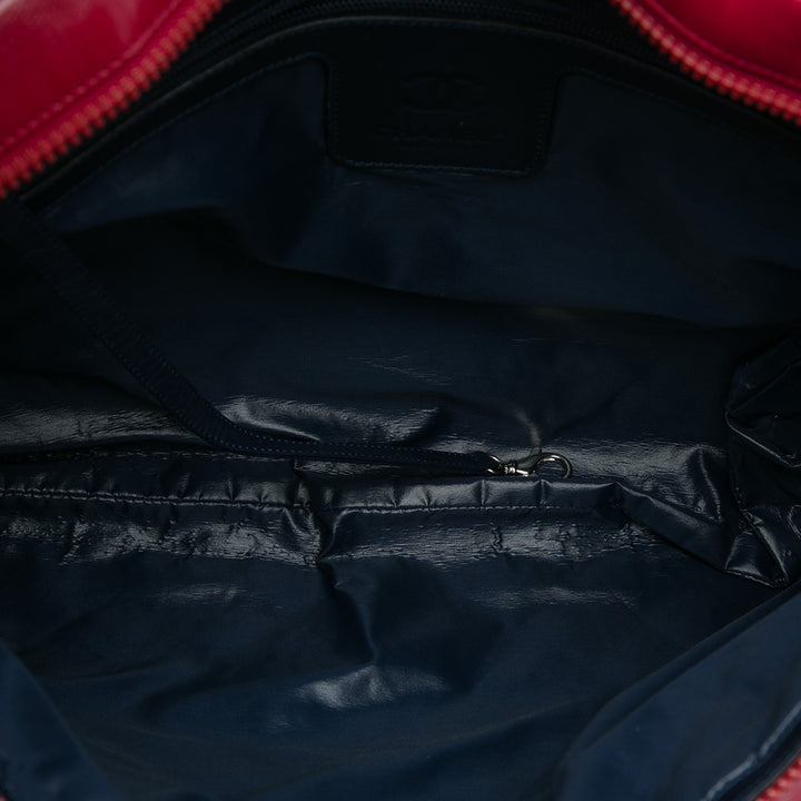Chanel Bicolore Matelassé et Coco Cocoon Plat Cabas Grand Bleu