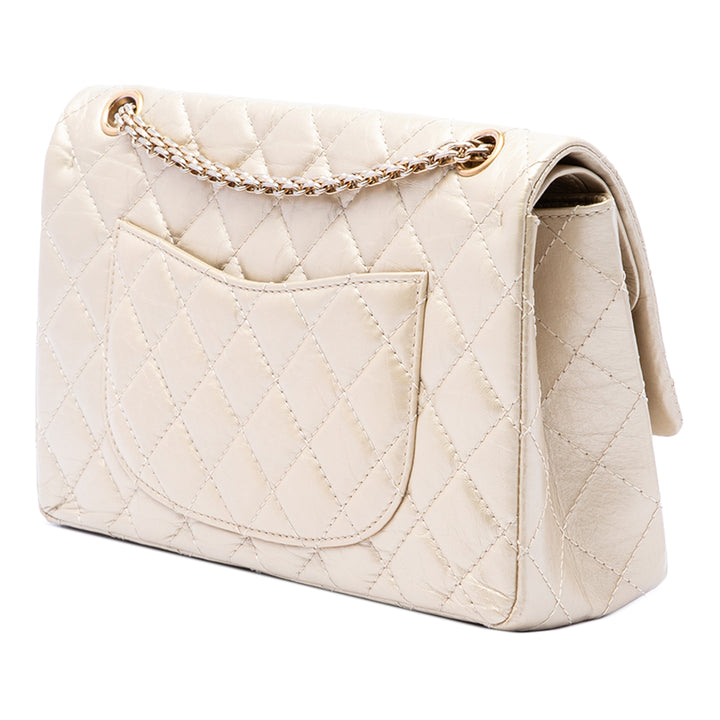 Chanel Matelassé Metallic vieilli Cuir de veau Reissue 2.55 Double rabat 226