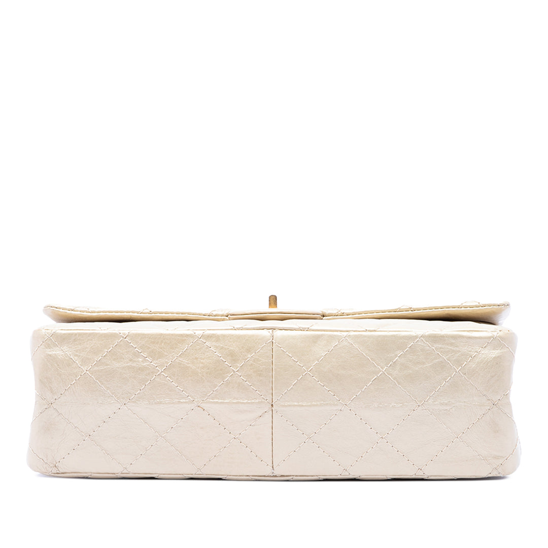 Chanel Matelassé Metallic vieilli Cuir de veau Reissue 2.55 Double rabat 226
