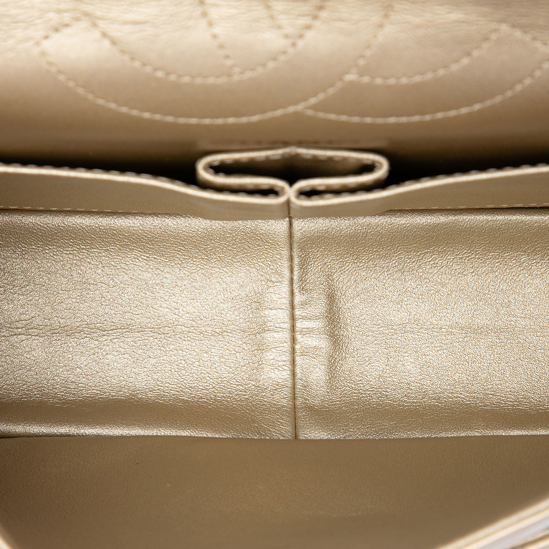 Chanel Matelassé Metallic vieilli Cuir de veau Reissue 2.55 Double rabat 226