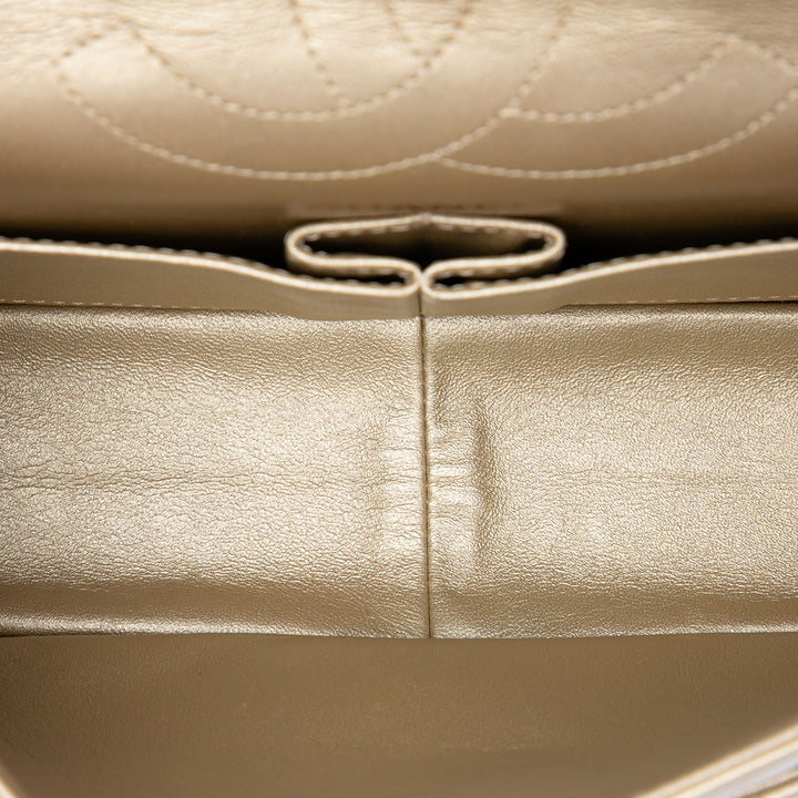 Chanel Matelassé Metallic vieilli Cuir de veau Reissue 2.55 Double rabat 226