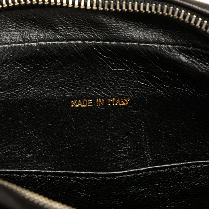 CC Quilted Lambskin Tassel Stitched Flap Crossbody Black - Gaby Paris