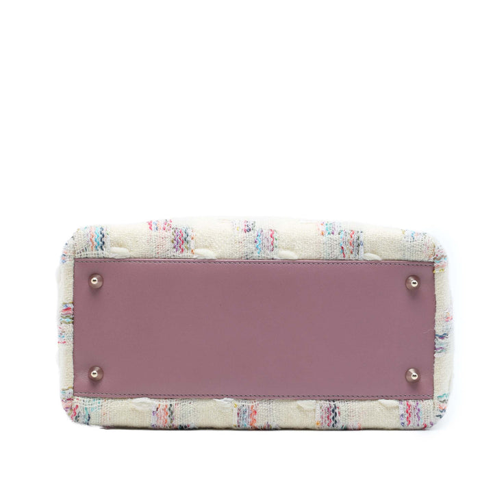 Dior Lady Dior Moyen Tweed Blanc – vue 3 – GABY PARIS