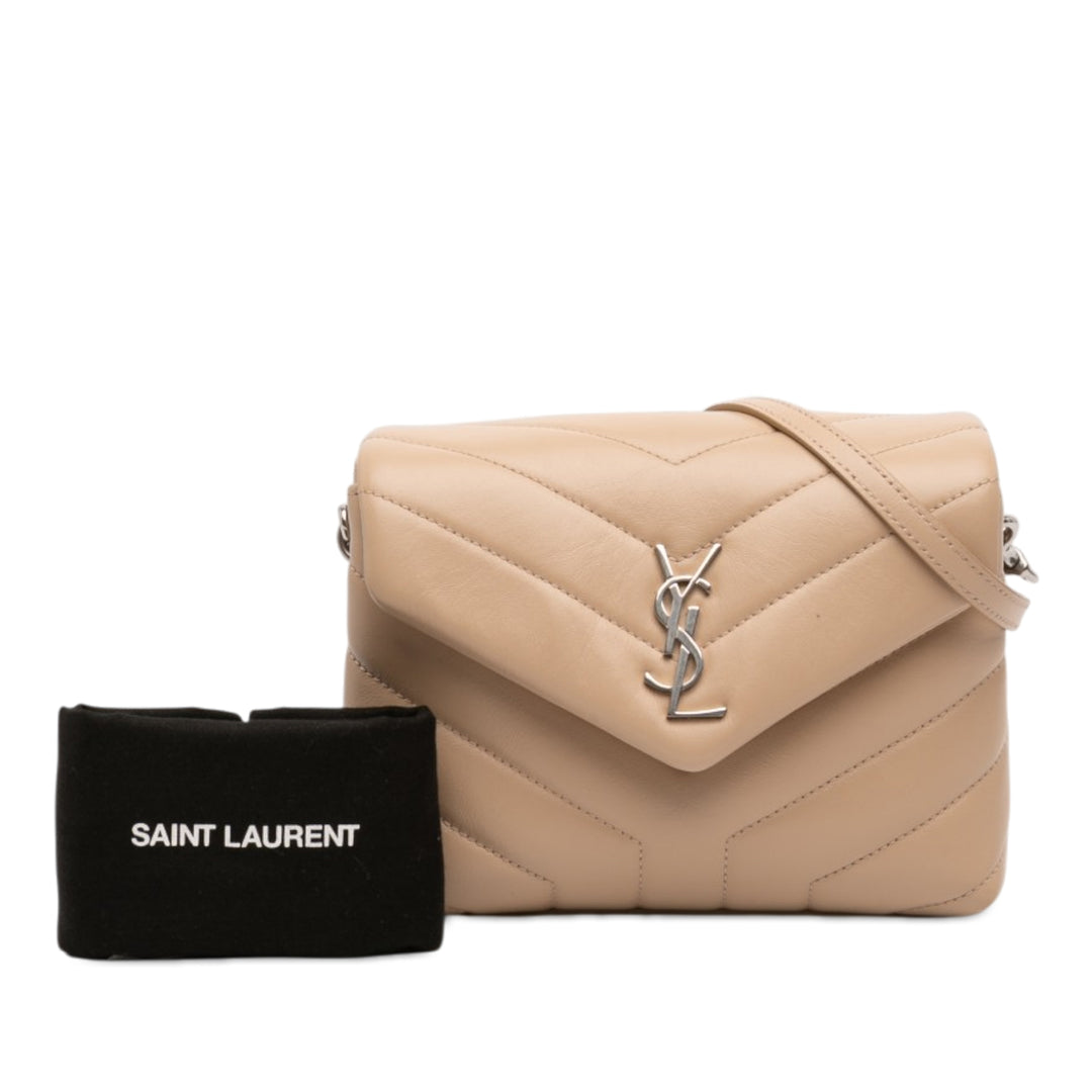 Saint Laurent Matelasse LouLou Sac Toy Cuir de veau Beige – vue 7 – GABY PARIS
