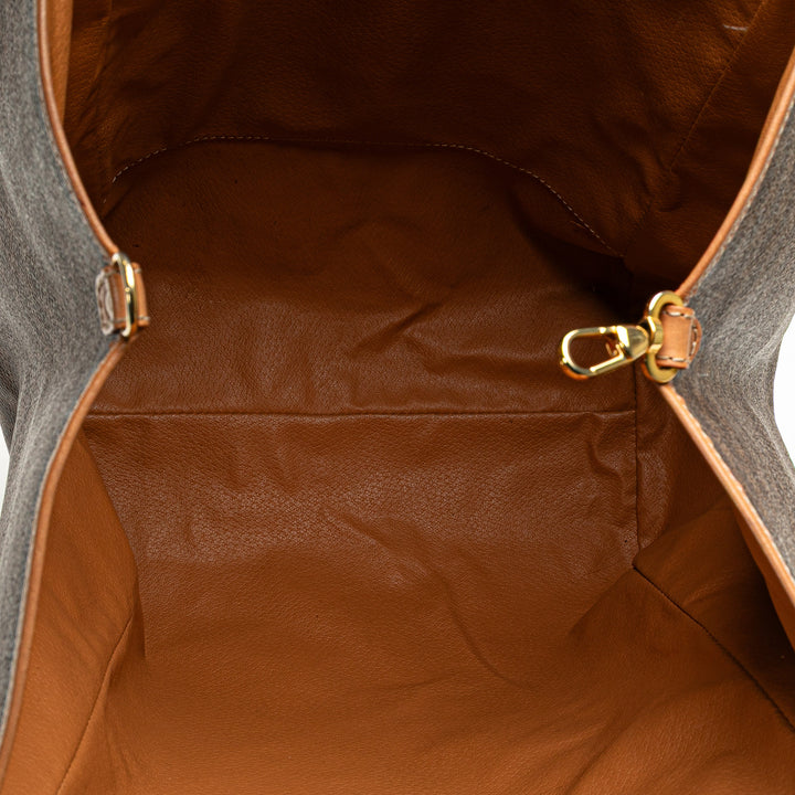 Macadam Coated Canvas Tote Brown - Gaby Paris
