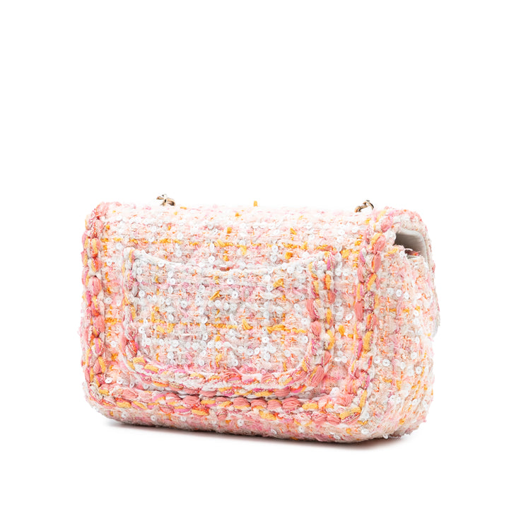 Chanel Mini Rectangular Classic Tweed Sequins Braided Simple rabat
