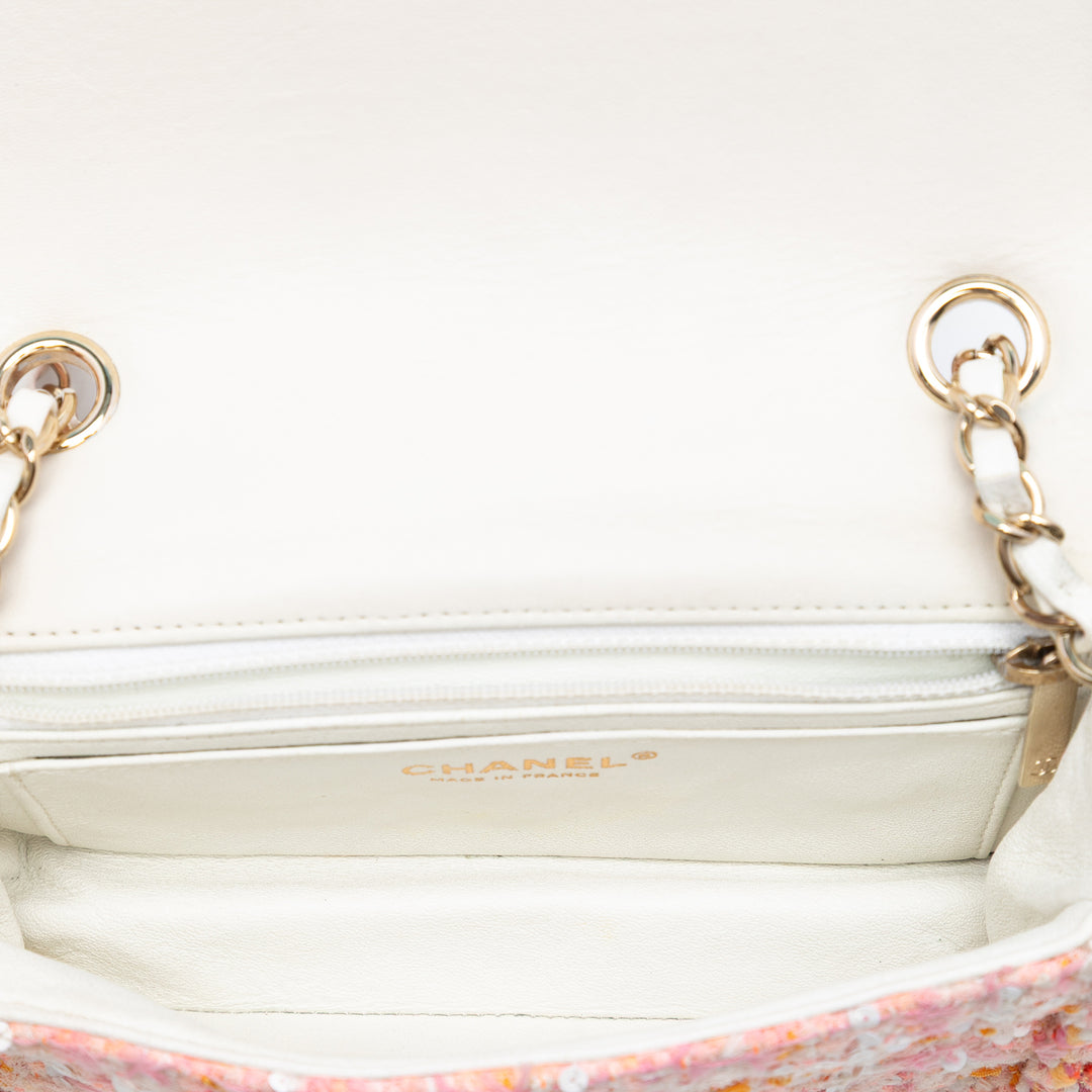 Chanel Mini Rectangular Classic Tweed Sequins Braided Simple rabat