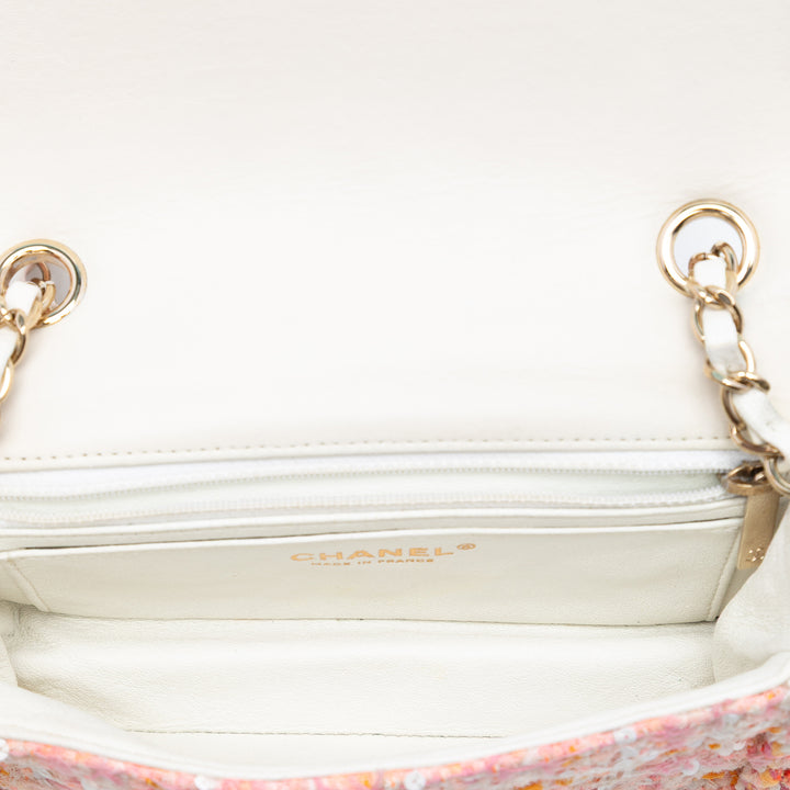 Chanel Mini Rectangular Classic Tweed Sequins Braided Simple rabat