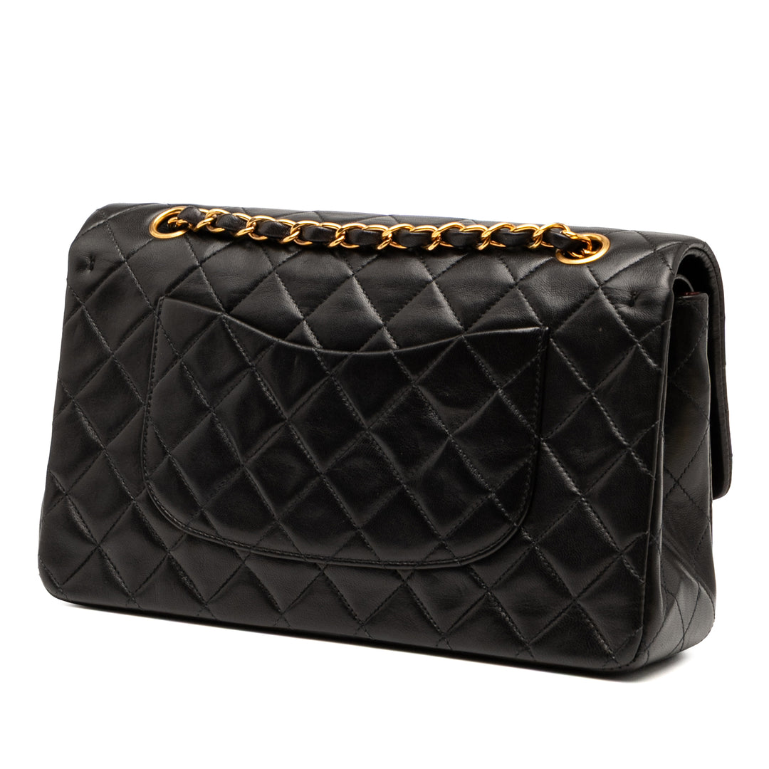 Chanel Medium Classic Cuir d’agneau Double rabat Noir
