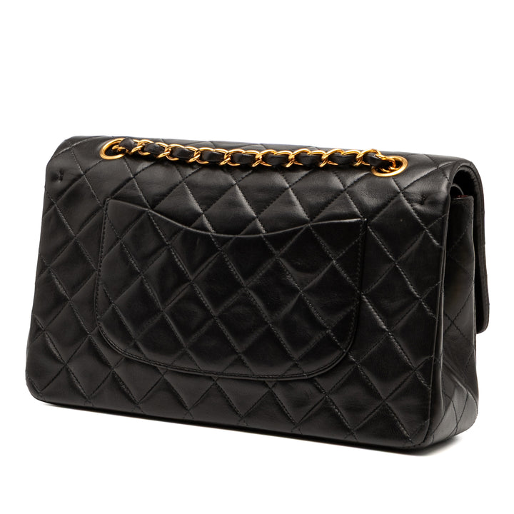 Chanel Medium Classic Cuir d’agneau Double rabat Noir