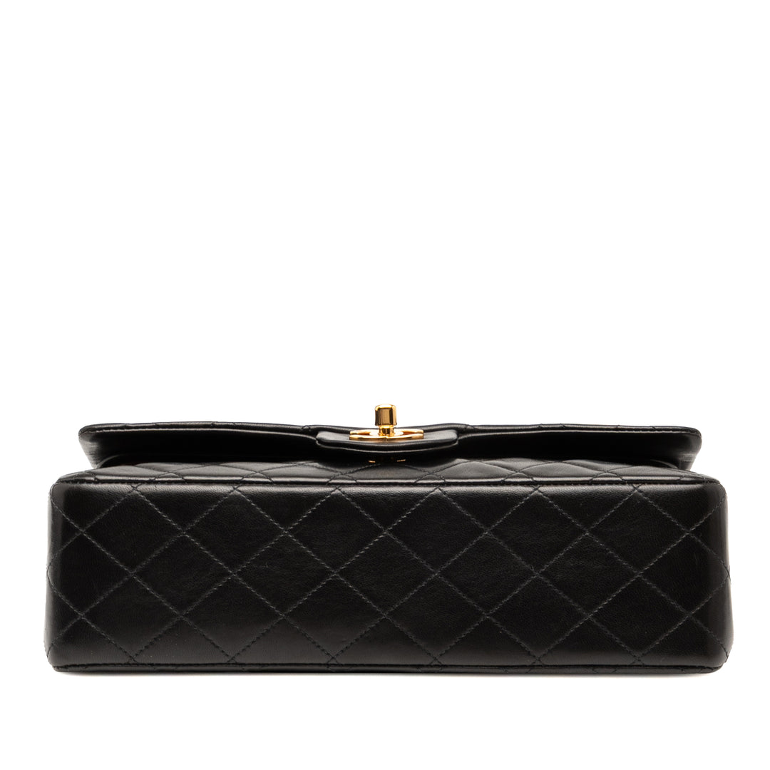 Chanel Medium Classic Cuir d’agneau Double rabat Noir