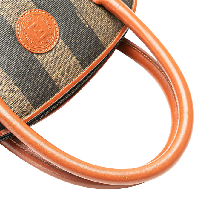 Pequin Coated Canvas Dome Satchel Brown - Gaby Paris