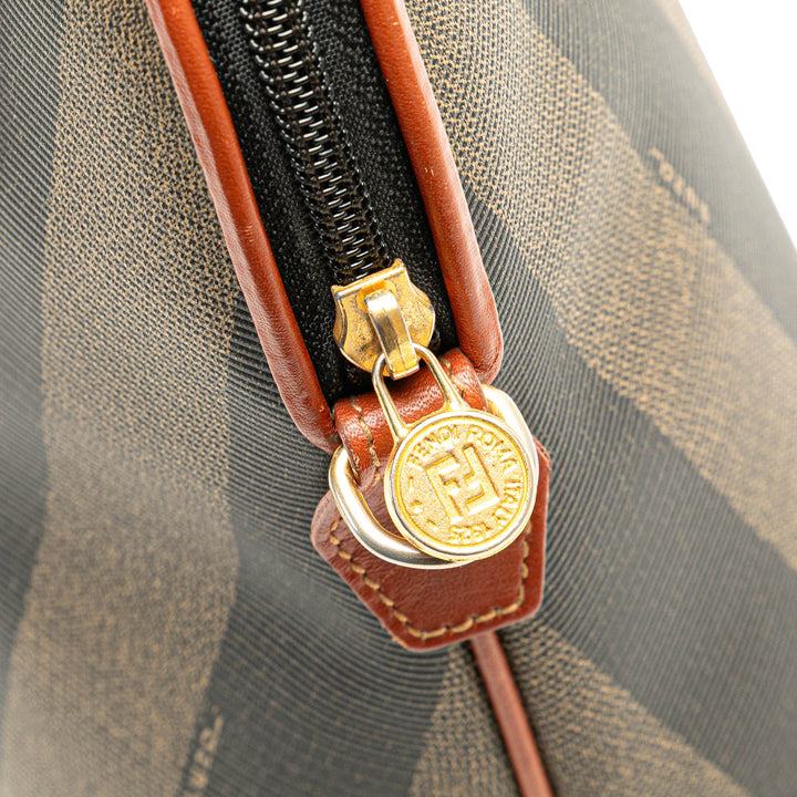 Pequin Coated Canvas Dome Satchel Brown - Gaby Paris