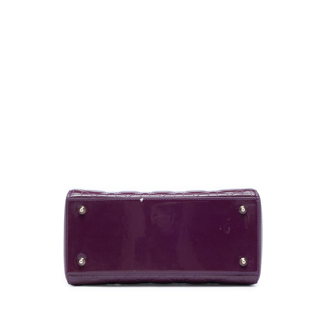 Dior Medium Cuir verni Cannage Lady Dior