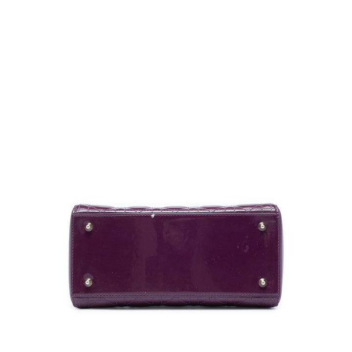 Dior Medium Cuir verni Cannage Lady Dior