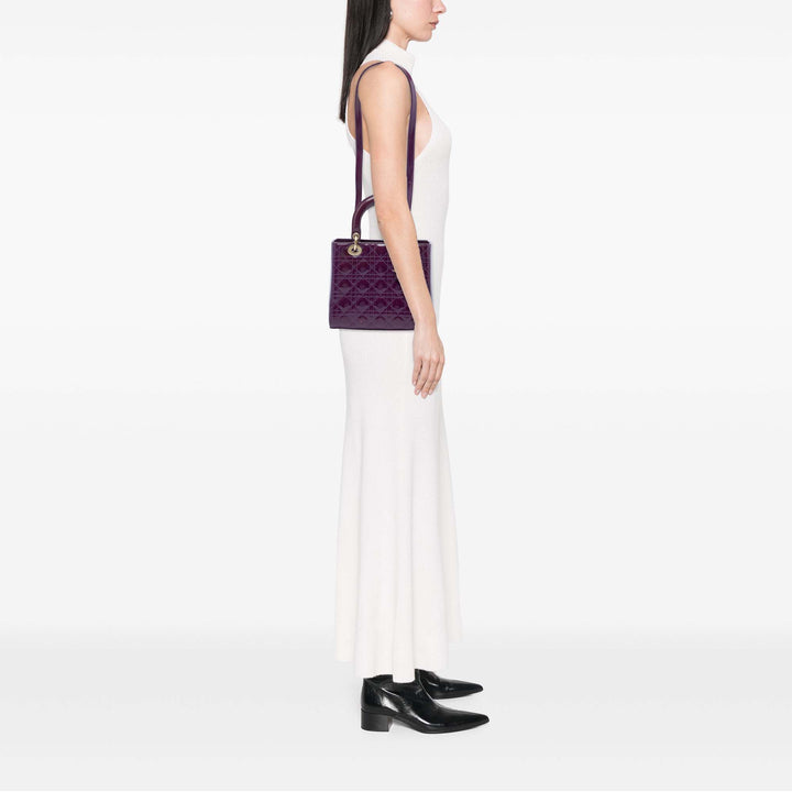 Dior Medium Cuir verni Cannage Lady Dior