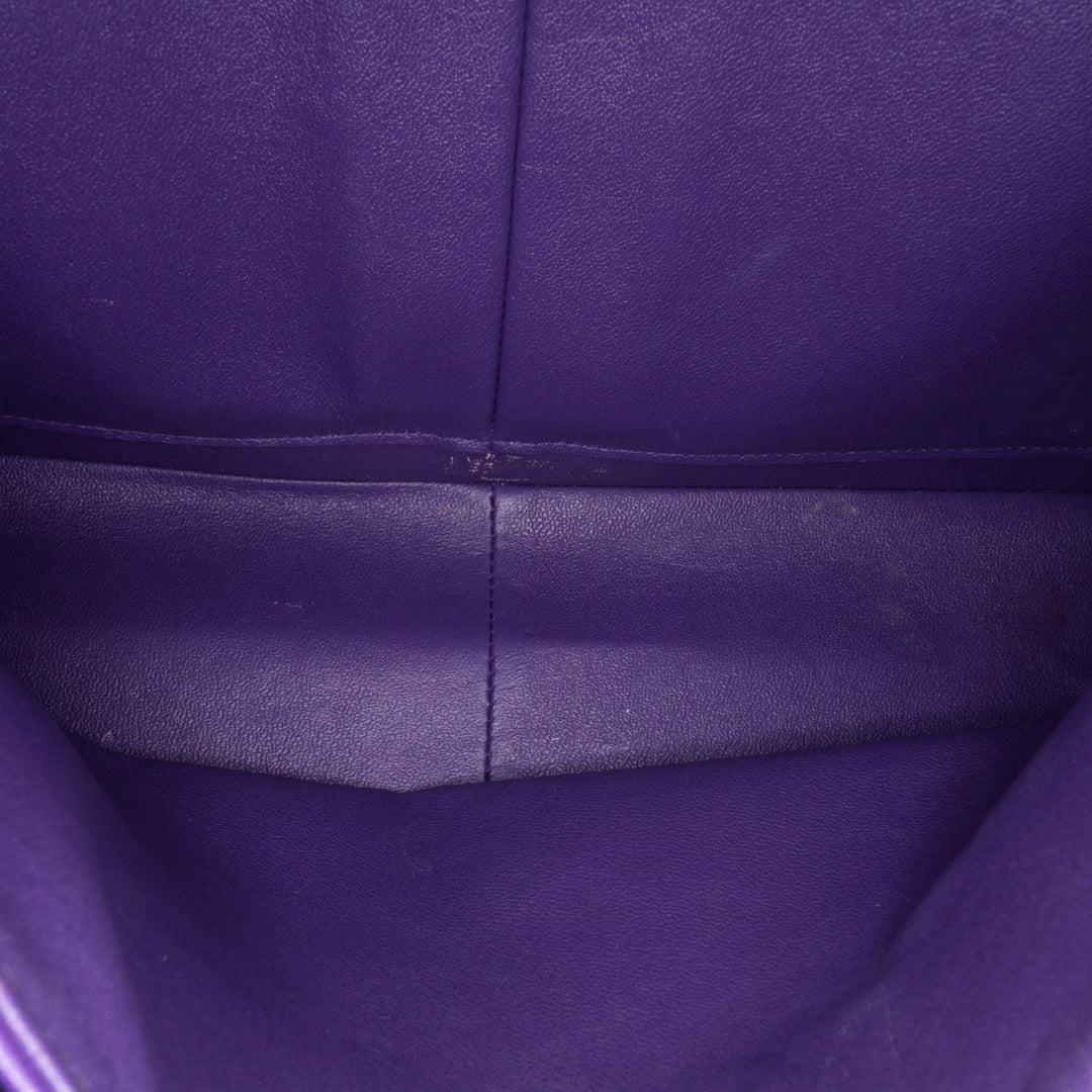 Jumbo Classic Lambskin Double Flap Purple - Gaby Paris
