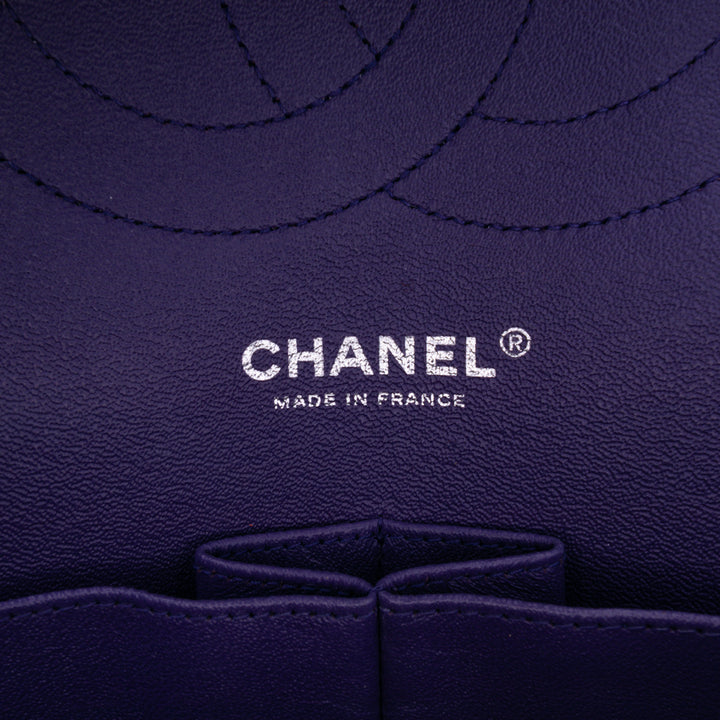 Jumbo Classic Lambskin Double Flap Purple - Gaby Paris