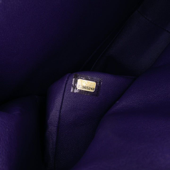 Jumbo Classic Lambskin Double Flap Purple - Gaby Paris
