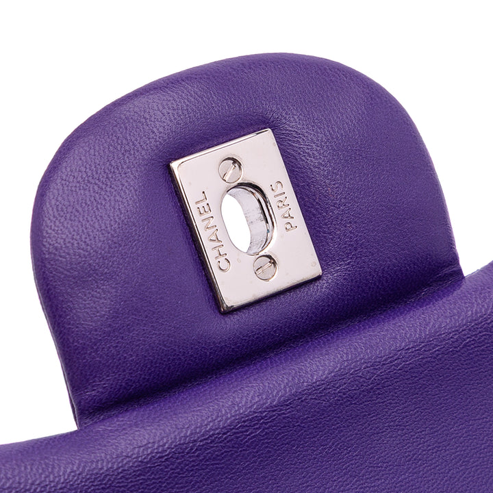 Jumbo Classic Lambskin Double Flap Purple - Gaby Paris