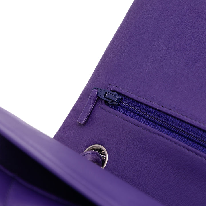 Jumbo Classic Lambskin Double Flap Purple - Gaby Paris