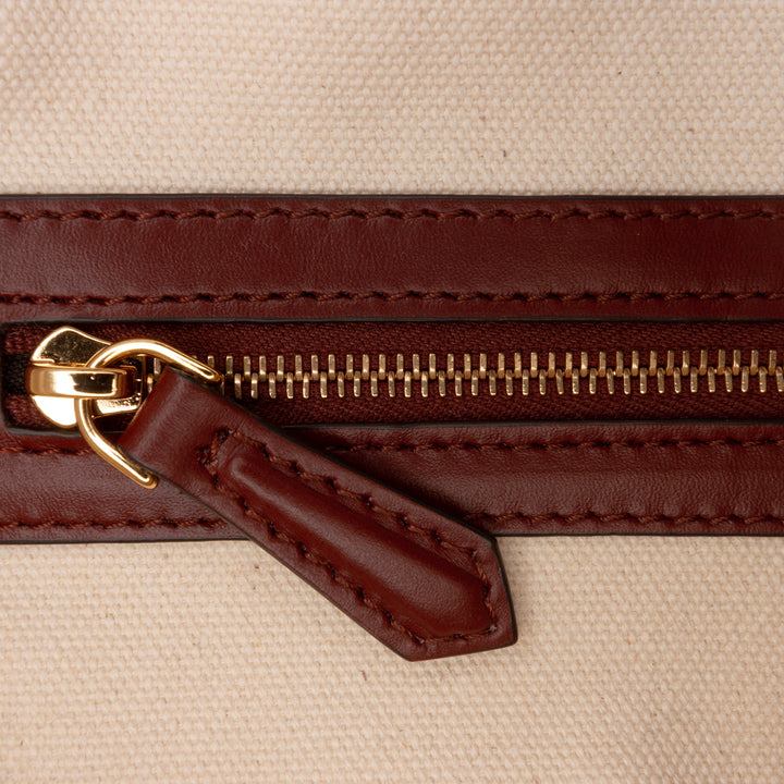 Fendi Zucca Embroidered Toile Baguette Sac cartable Marron