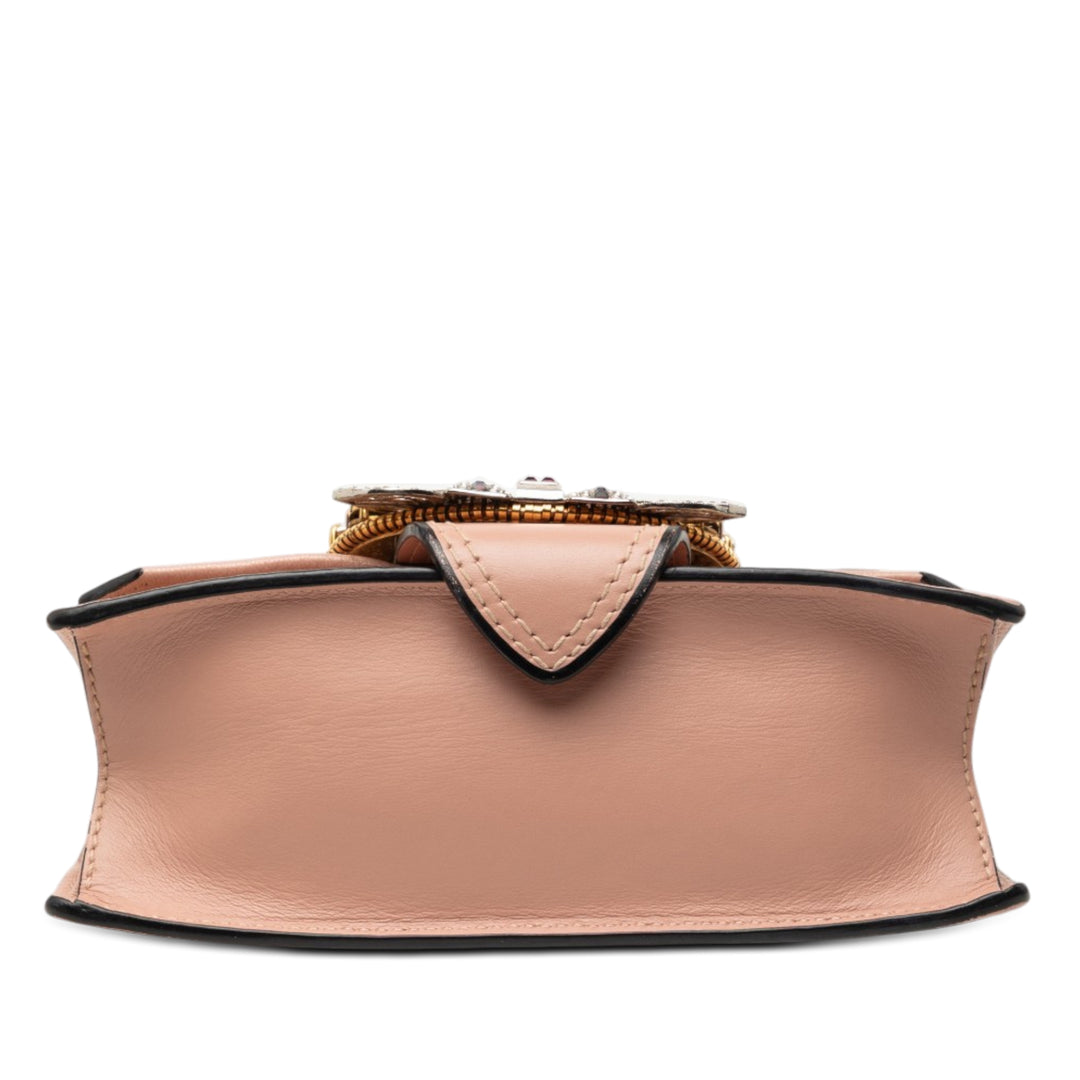 Miu Miu Madras Souple Veau Cristal Orné Sac Cuir de chèvre Rose – vue 3 – GABY PARIS