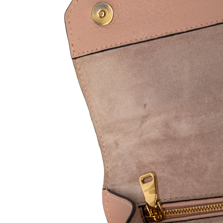Miu Miu Madras Souple Veau Cristal Orné Sac Cuir de chèvre Rose – vue 6 – GABY PARIS